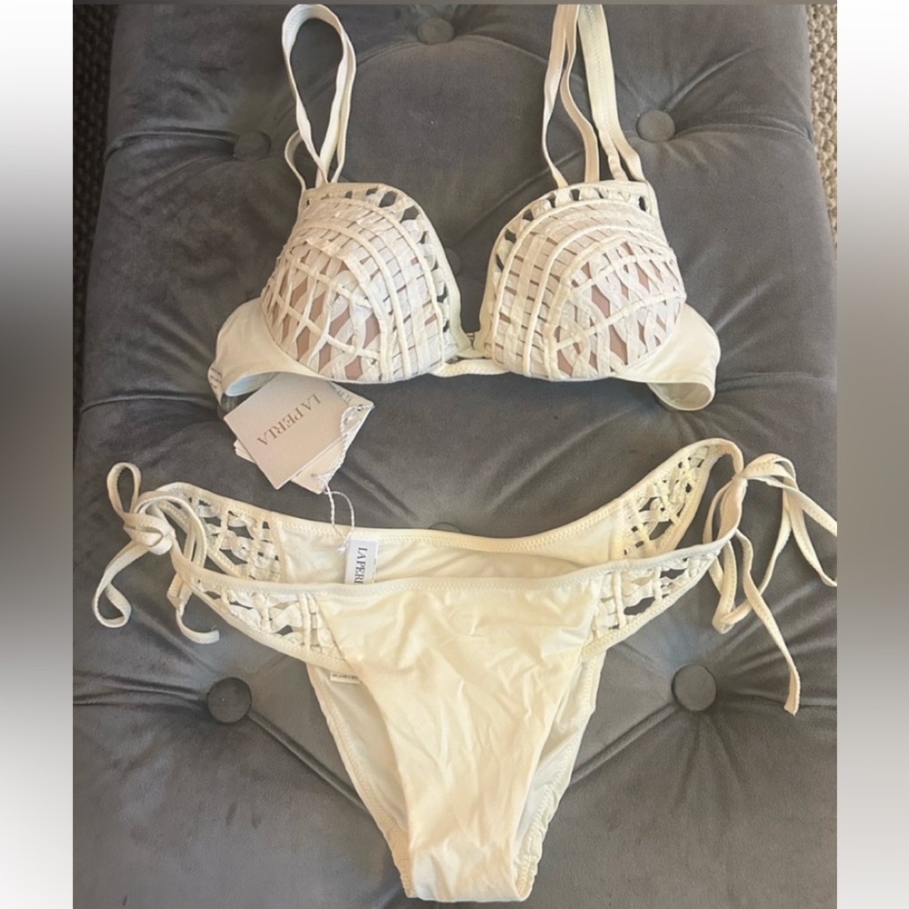 La Perla Bikini Set with Lattice Design